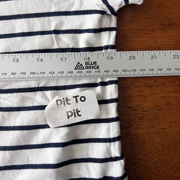 Talbots Women's L T-Shirt Top Striped Sequin Anchor Nautical Coastal Preppy Glam - Picture 7 of 10